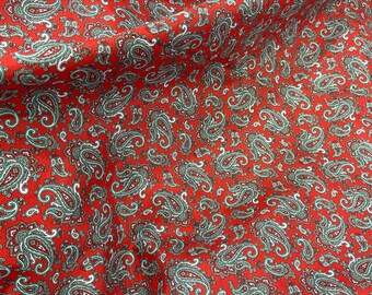 Paisley Viscose Cotton Lining Fabric: Italian Laser Inkjet Print
