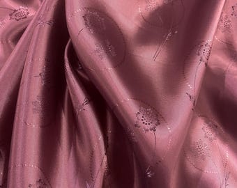 Floral Jacquard Lining Fabric: Viscose Acetate Blend, Made in Italy