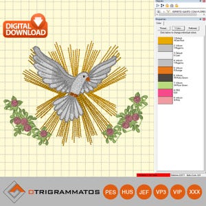 Dove Religious embroidery file / Holy Spirit / Baptism / Battesimo / Spirito Santo file ricamo/ Machina da ricamo/ Church Embroidery machine