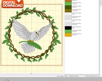 Dove Embroidery Design: Holy Spirit, Baptism (Digital Download)