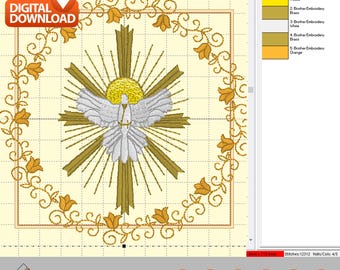 Holy Spirit Dove Embroidery Design: Religious Machine File (Digital Download)