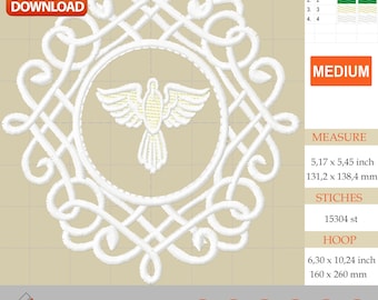 Holy Spirit Dove Embroidery Design, Religious  Machine File (Digital Download)