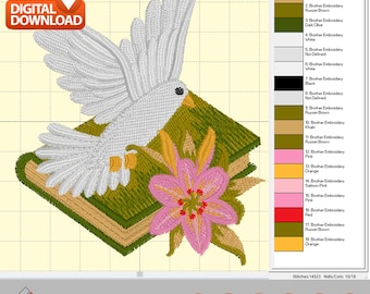 Dove Religious Embroidery Design: Holy Spirit Baptism (Digital Download)