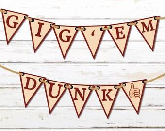Banner de clavadas de Texas A&M: Decoración para fiestas (imprimible)