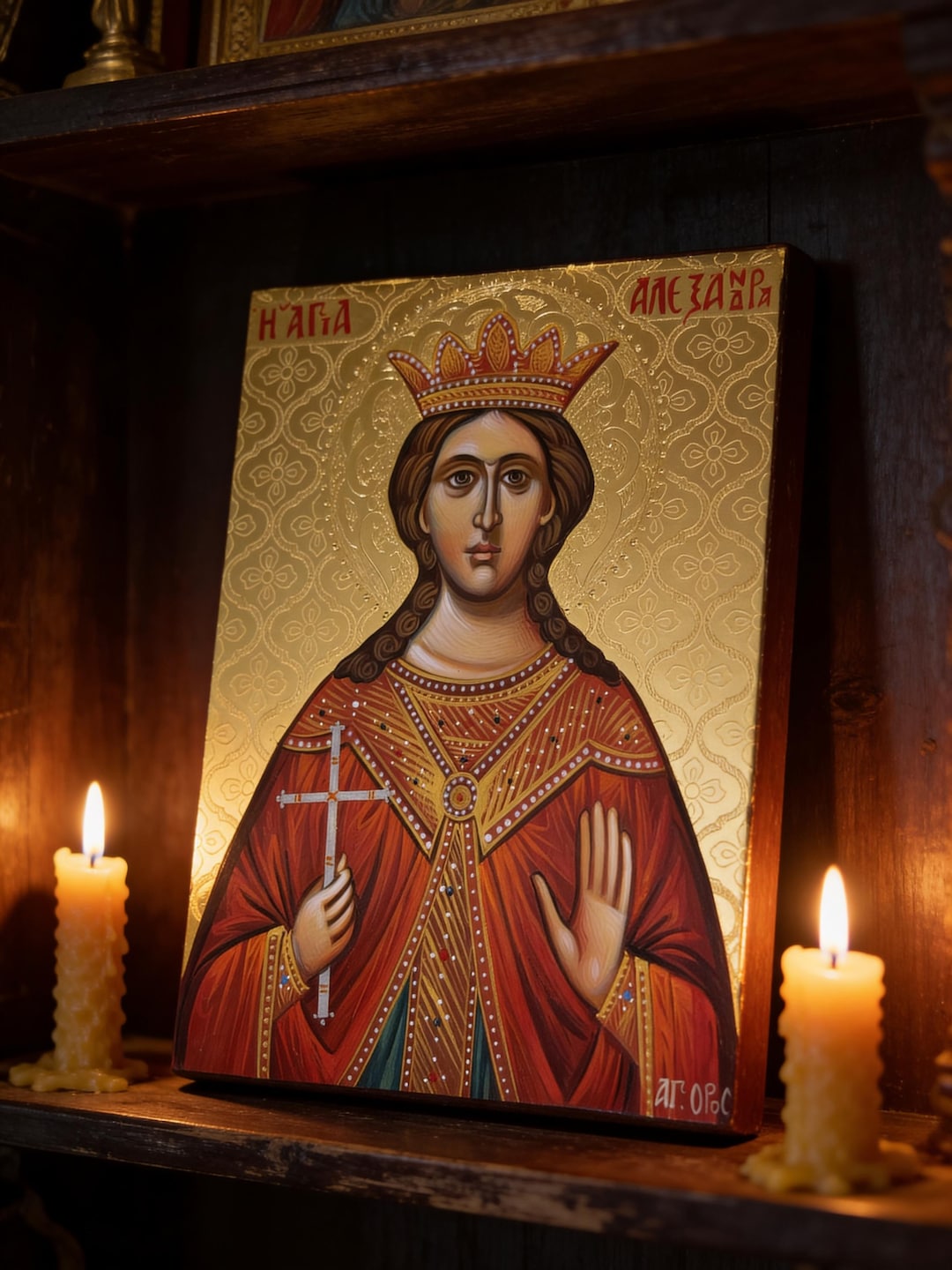 Orthodox Icon of Saint Alexandra Hand Painted Byzantine Martyr Icon ...