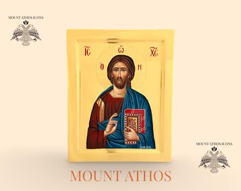 全能の神イエス・キリスト（パントクラトール） - 金箔の背景を持つ