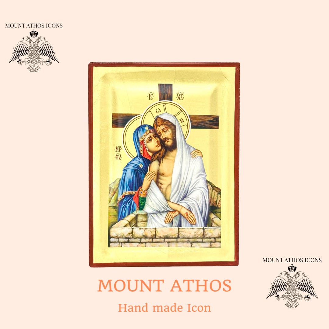 Handmade Orthodox Icon: the Final Embrace, 22K Gold Leaf Byzantine Art ...