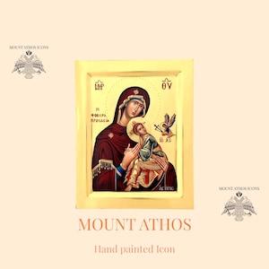 Theotokos Fovera Prostasia Icon • Hand-Painted Orthodox Icon • 24K Gold • Fearful Protection • Mount Athos Byzantine Art