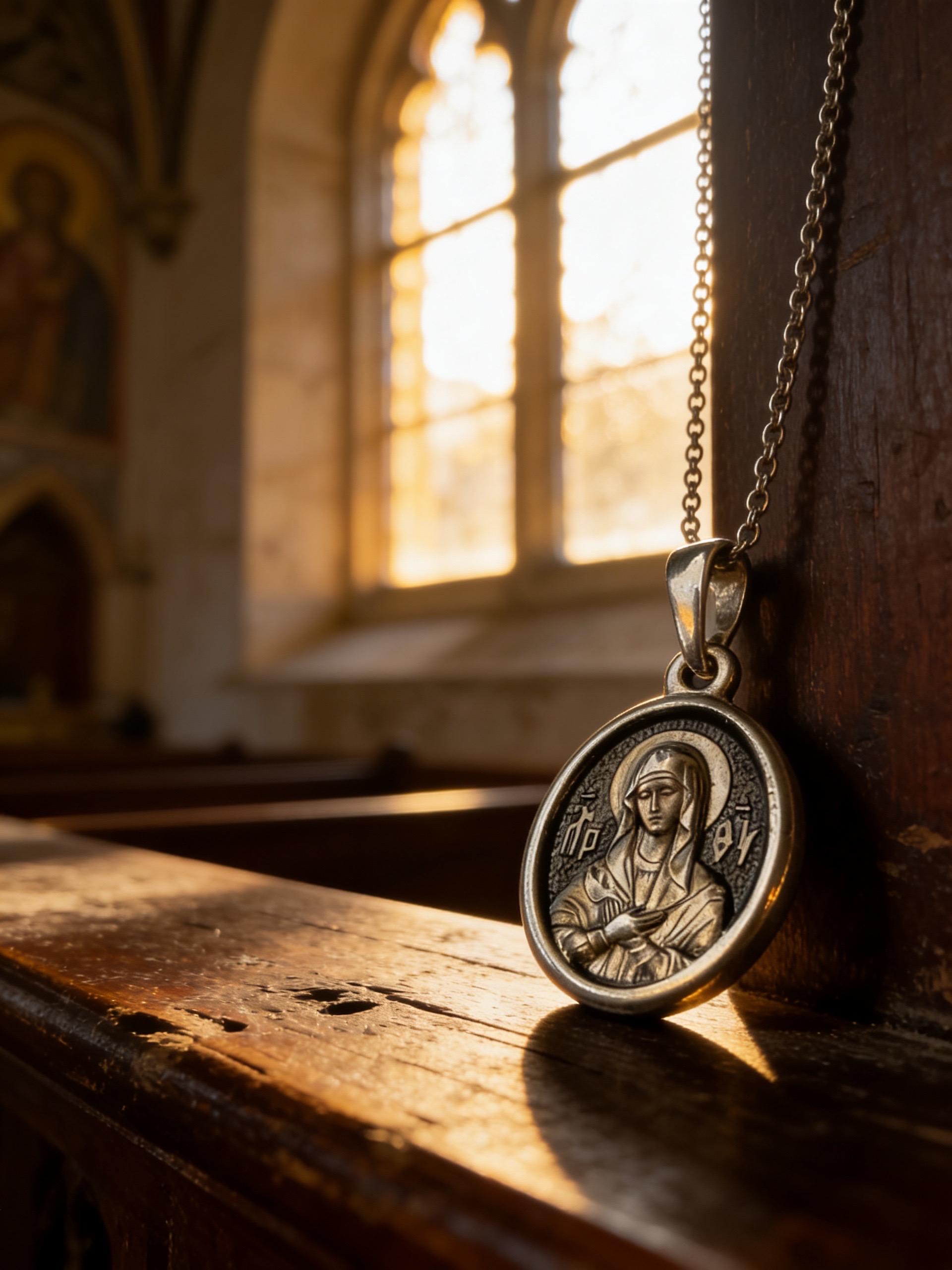 Orthodox Theotokos & Saint Seraphim Pendant 925 Silver | Byzantine