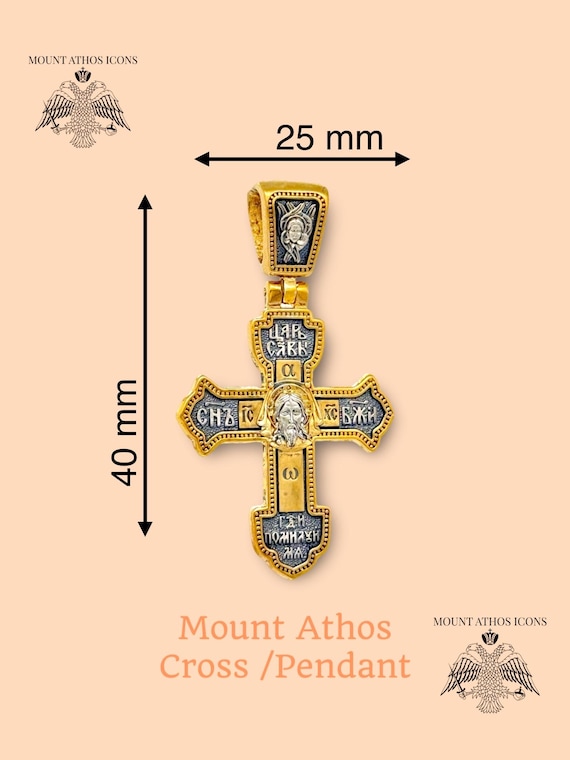 Handmade Sterling Silver Orthodox Cross Necklace: 24K Gold-Plated Greek  Jewelry