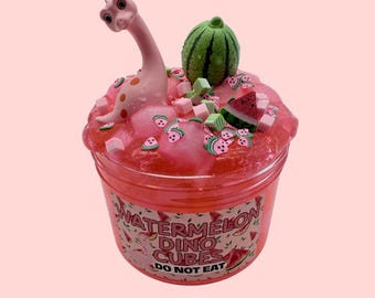 Watermelon Dino Cubes Slime: Pink Scented Jelly Cube Slime