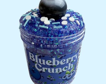 Blueberry Crunch Bingsu Slime: Scented Crunchy Slime with Charm