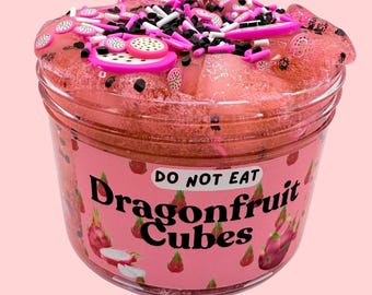 Dragonfruit Cubes Slime: Strawberry Mango Scented Jelly Cube ASMR Slime