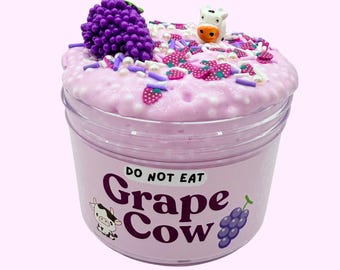Grape Cow Floam Slime: Crunchy Scented Slime with Charms