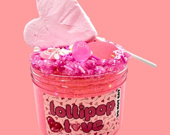 Lollipop Love Slime Kit: Pink Bingsu, Strawberry Scented Crunchy