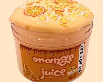 Orange Juice Glossy Slime: Scented, Stretchy with Orange Slice Charms