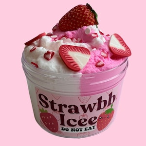 Strawbb Icee Slime : Slime crème nuageux parfumée à la fraise