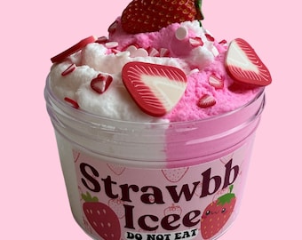 Strawbb Icee Slime: Strawberry Scented Cloud Cream Slime
