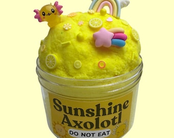 Sunshine Axolotl Cloud Slime: Lemon Scented, Charm Add-Ins
