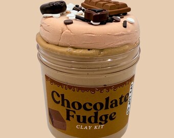 Chocolate Fudge Slime: Scented Glossy Slime with Clay Topper