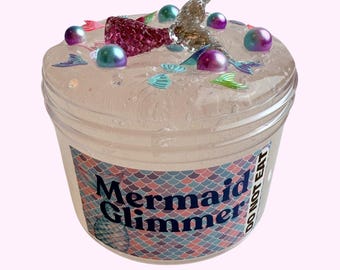 Mermaid Glimmer Slime: Clear, Thick, Stretchy, with Mermaid Charm