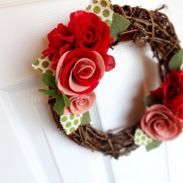 Sweetheart  Felt and Grapevine Wreath