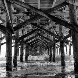 South Carolina Pier Photo - Myrtle Beach Springmaid Pier Black and White or Color Nautical Photo Print
