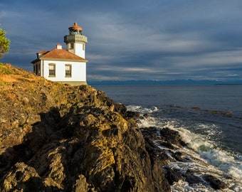 Lime four Point phare, San Juan Island, Washington Photo Print