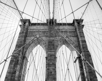 Brooklyn Bridge NYC Black and White Photo Print
