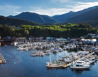 Ketchikan Harbor, Alaska - 11x14 Photo Print - Alaskan Fishing Village Art