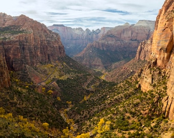 Zion National Park Canyon Overlook Landscape Photo Print