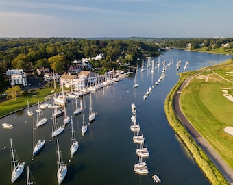 Photographie aérienne du port de Southport Connecticut