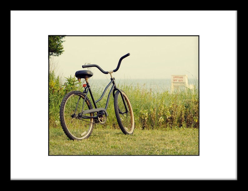 Bicycle on Beach Photo Summers on the Coast Beach House Decor image 2