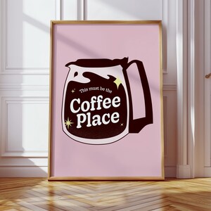 Coffee Wall Art, Coffee Lover Print, Funny Kitchen Art, Retro Coffee Poster, Cute Kitchen Print, Cozy Home Decor, Fun Typography Art