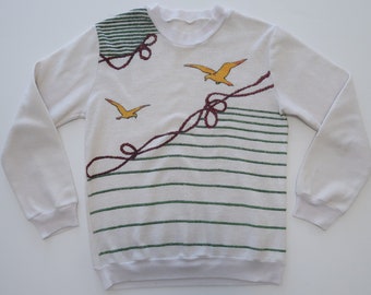 Sudadera vintage de felpa náutica años 40 XS