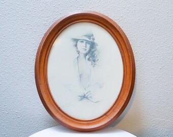 Lámina enmarcada de mujer etérea vintage de los años 70 de Sara Moon