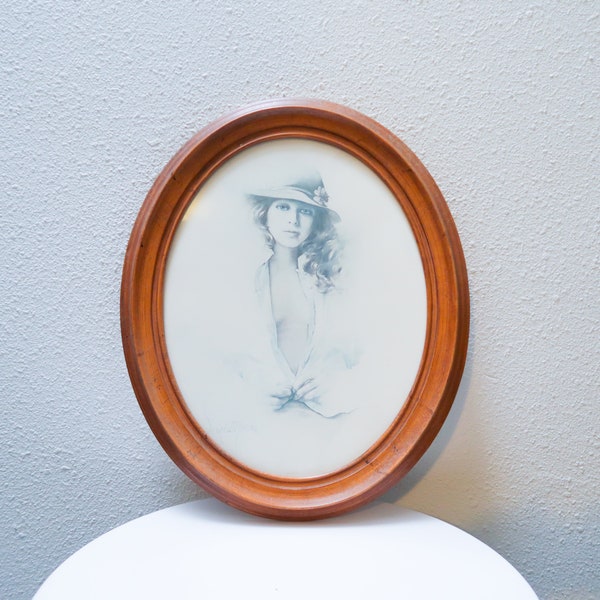 Vintage 70s ethereal woman framed art print by Sara Moon