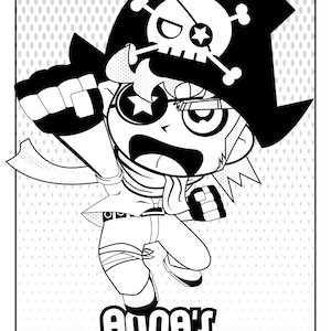 Digital Download Pirate, Captain Kid Pirate Coloring Page to print and color