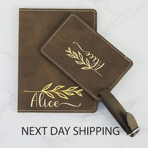 Personalized Passport Cover | Custom Passport Holder & Luggage Tag | Birthday Gifts | Bridesmaid gift| Travel set| Gift for Women| Wedding