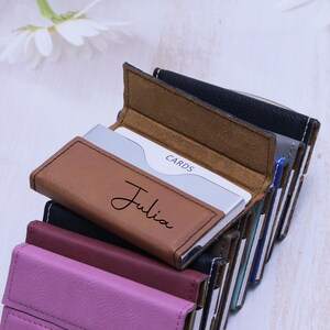Leder Kartenhalter, Personalisierter Visitenkartenhalter, Monogramm Kartenhalter, Benutzerdefinierte Visitenkartenetui, Geschäftsgeschenk, Muttertagsgeschenk Bild 4