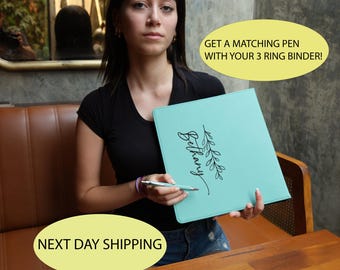 Personalized Binder, Leather Binder,Wedding Binder, 3-Ring Binder, Wedding Planner, Photo Gift, Gift For Couple, Best gift,Mother's Day Gift