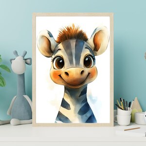 Lindo bebé cebra | Póster habitación infantil decoración habitación infantil bebé habitación infantil niños, safari, póster cebra | Descarga digital de póster infantil