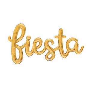 16&quot; Script Cursive Balloon &quot;fiesta&quot; Foil Letters bride Balloons Parties Party Decorations Words decoration Banner