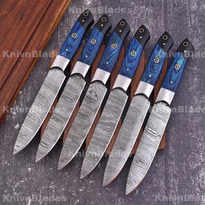 Steak Knives Set Damascus Steel Steak Knife Table Cutting Knife Vintage Steak Knives Set Anniversary Gifts Gift For Dad Holiday Gifts