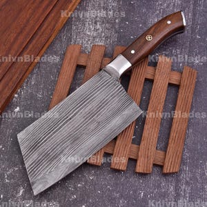 Handmade Damascus Steel Cleaver Knife Butcher Cleaver Meat Knife Damascus Cleaver Kitchen Chopper Gift For Dad Birthday Gifts Holiday Gifts