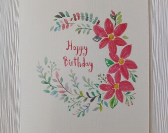 Happy Birthday Watercolor Print