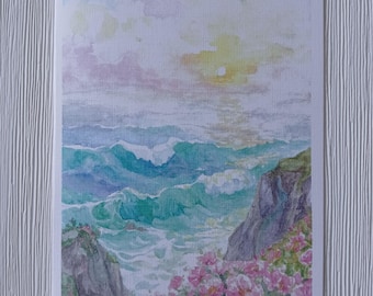 Watercolor Ocean Print