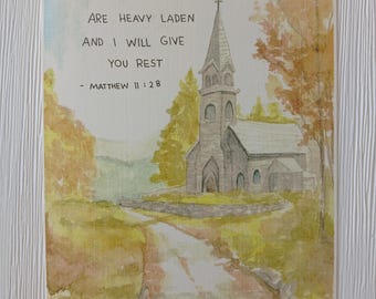 Matthew 11:18 Watercolor Print Card