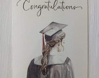 Grad Watercolor Card Print