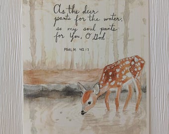 Deer Watercolor Card Print